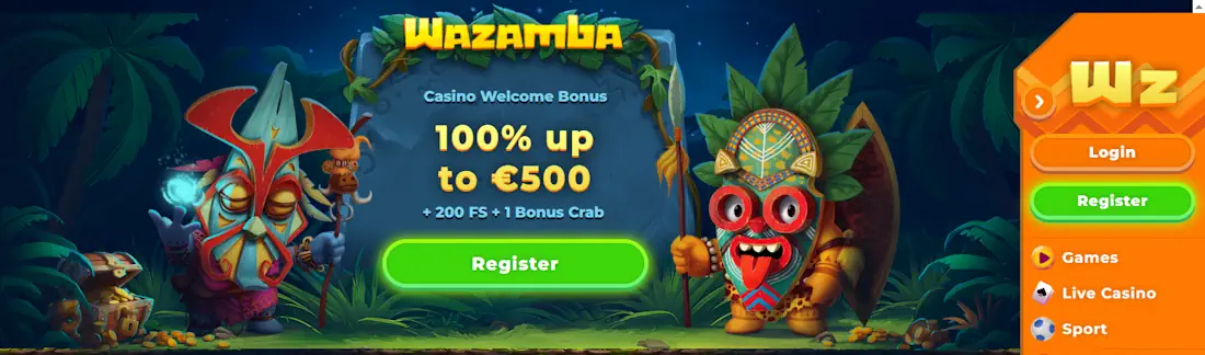 Wazamba Welcome Bonus Screenshot